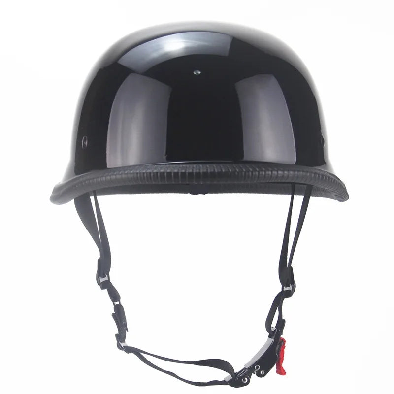 Glossy Black Bicycle Helmet With Adjustable Strap