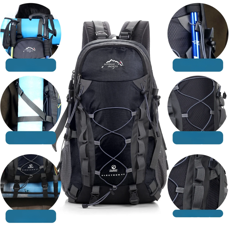 Waterproof Lightweight 40L Hiking Backpack With Breathable Back Panel