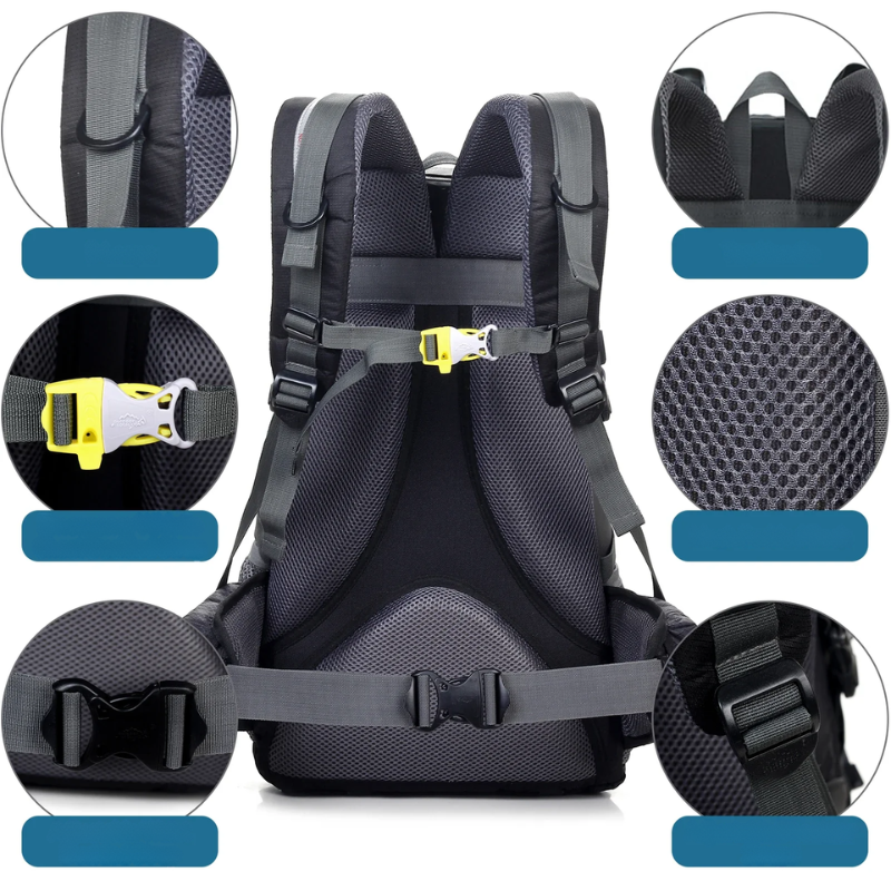 Waterproof Lightweight 40L Hiking Backpack With Breathable Back Panel