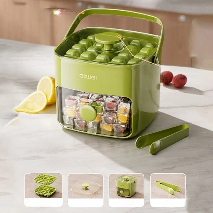 2-Stage Stackable Ice Cube Tray With Easy-Release Storage Box