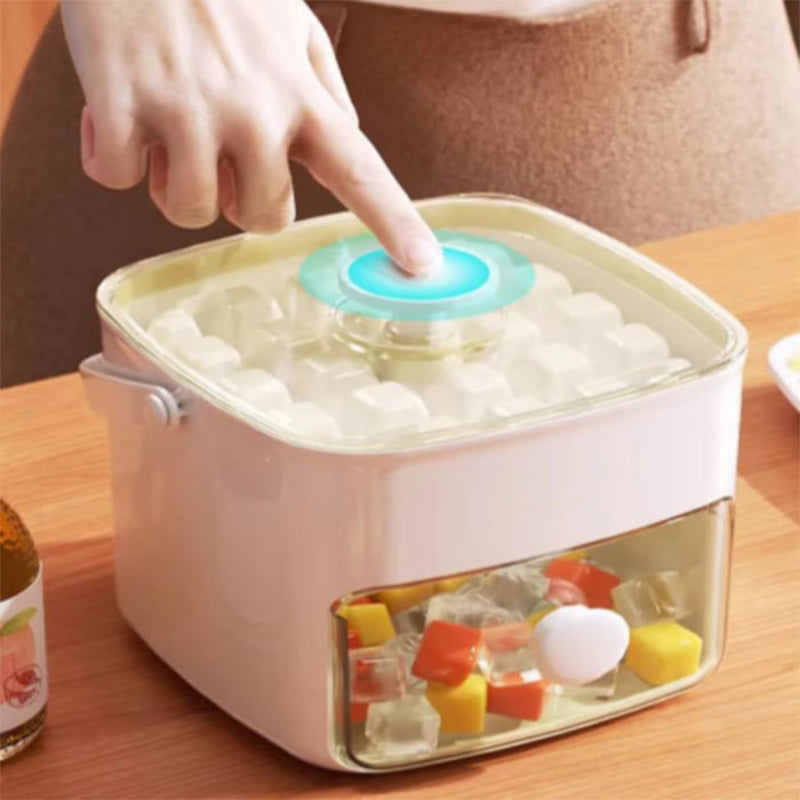 2-Stage Stackable Ice Cube Tray With Easy-Release Storage Box