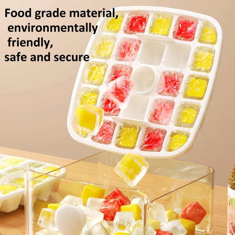 2-Stage Stackable Ice Cube Tray With Easy-Release Storage Box