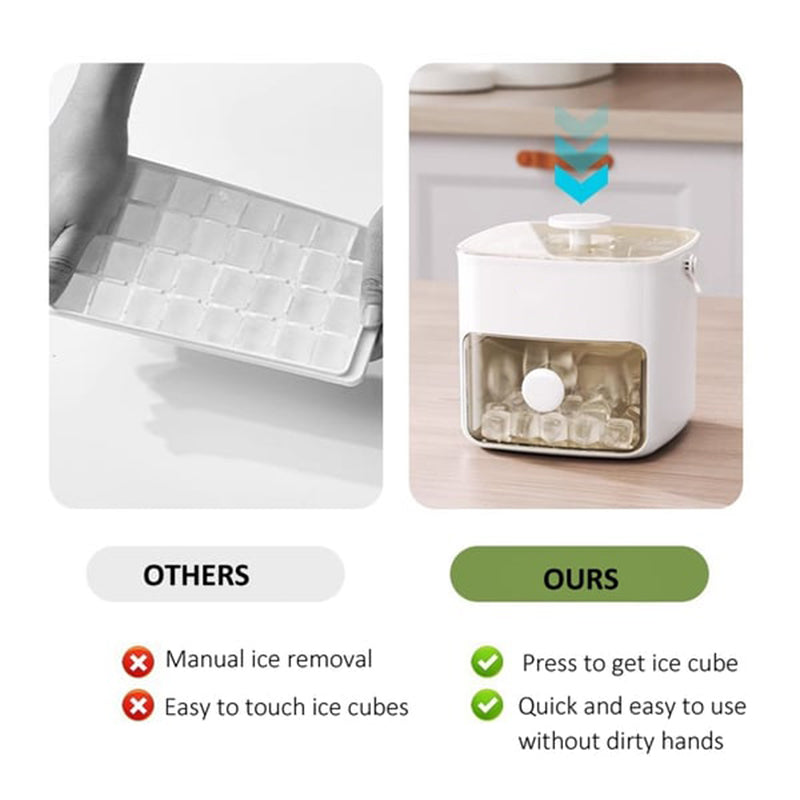 2-Stage Stackable Ice Cube Tray With Easy-Release Storage Box
