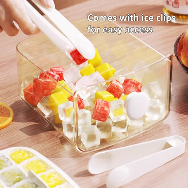 2-Stage Stackable Ice Cube Tray With Easy-Release Storage Box