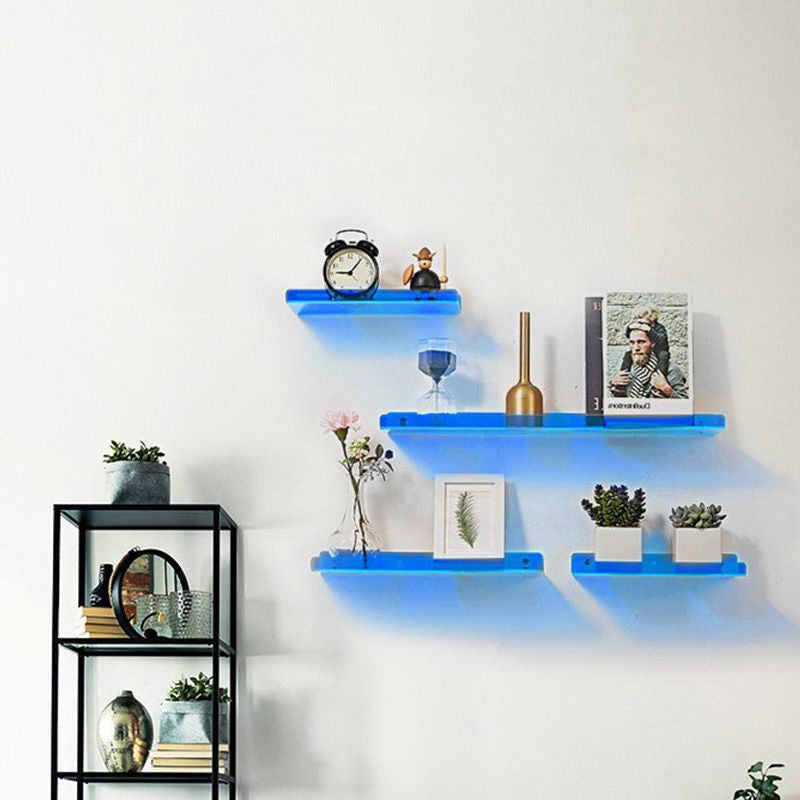 Acrylic Floating Shelf With Transparent Orange Design