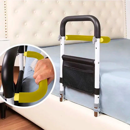Adjustable Bed Rail Grab Bar with Non-Slip Surface and Storage Bag