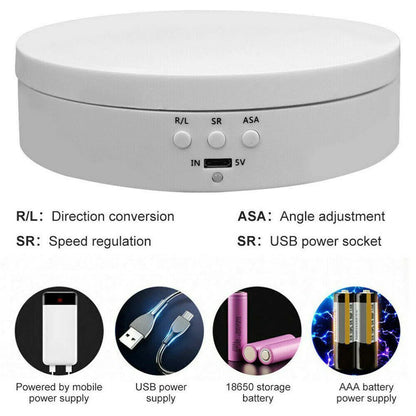 Electric Motorized 360° Rotating Display Stand for Photography