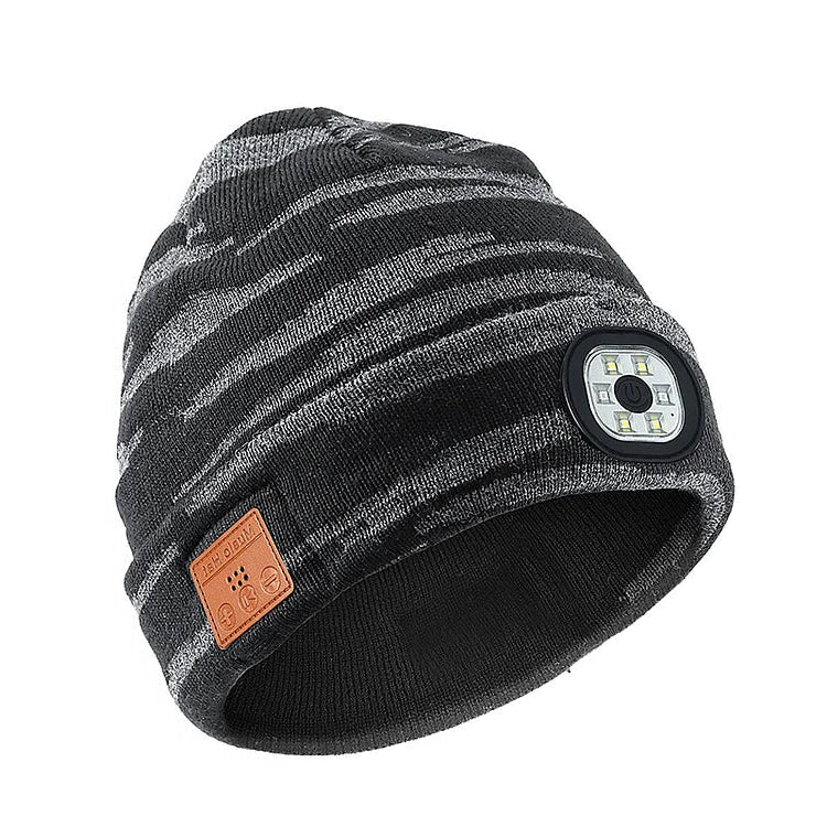 Bluetooth Beanie with LED Light 3-in-1 Warmth Speaker Hands-Free