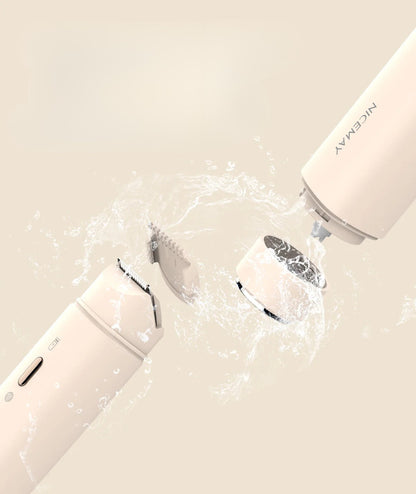 Minimalist Beige Facial Epilator with Glossy Finish