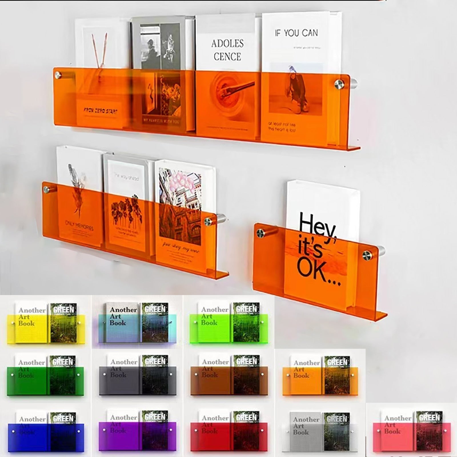 Minimalist Acrylic Wall-Mounted Magazine Rack