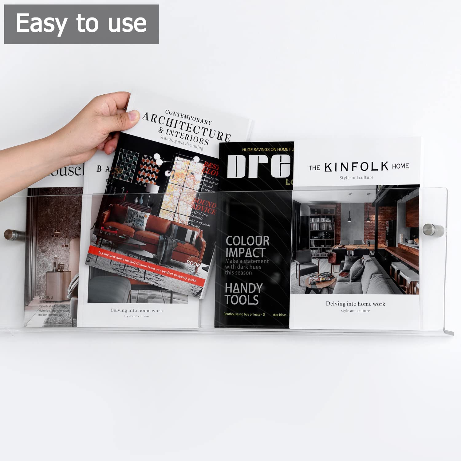 Minimalist Acrylic Wall-Mounted Magazine Rack