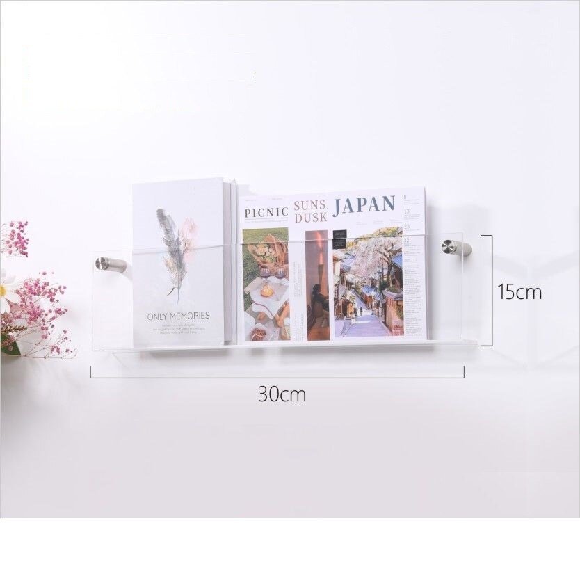 Minimalist Acrylic Wall-Mounted Magazine Rack