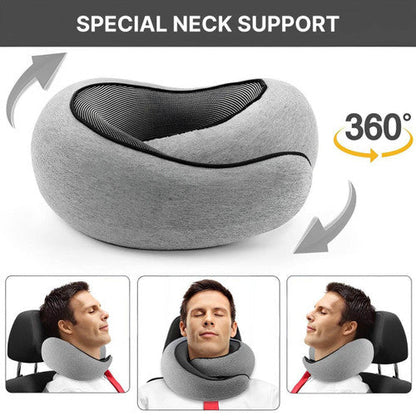 Memory Foam Airplane Travel Pillow with Special Neck Support Compact