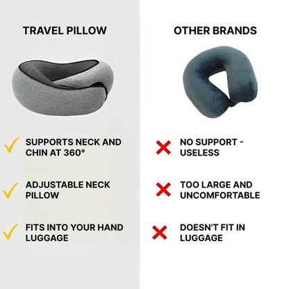 Memory Foam Airplane Travel Pillow with Special Neck Support Compact