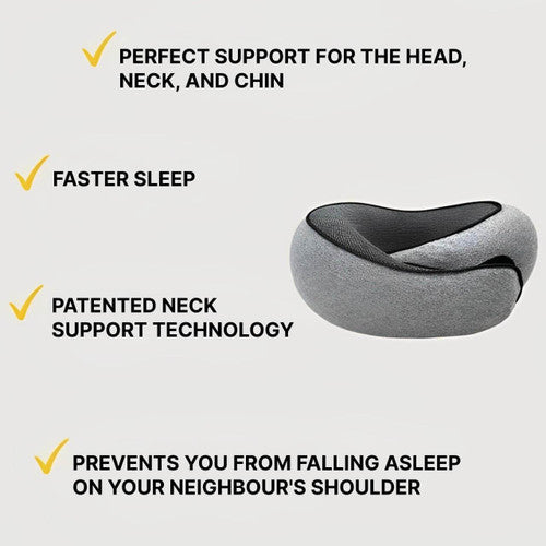 Memory Foam Airplane Travel Pillow with Special Neck Support Compact