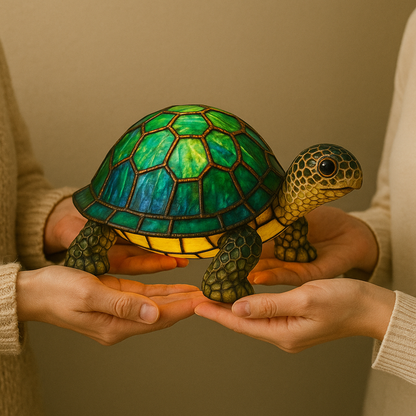 Handmade Turtle Lamp with Warm Light for Turtle Lovers Gift