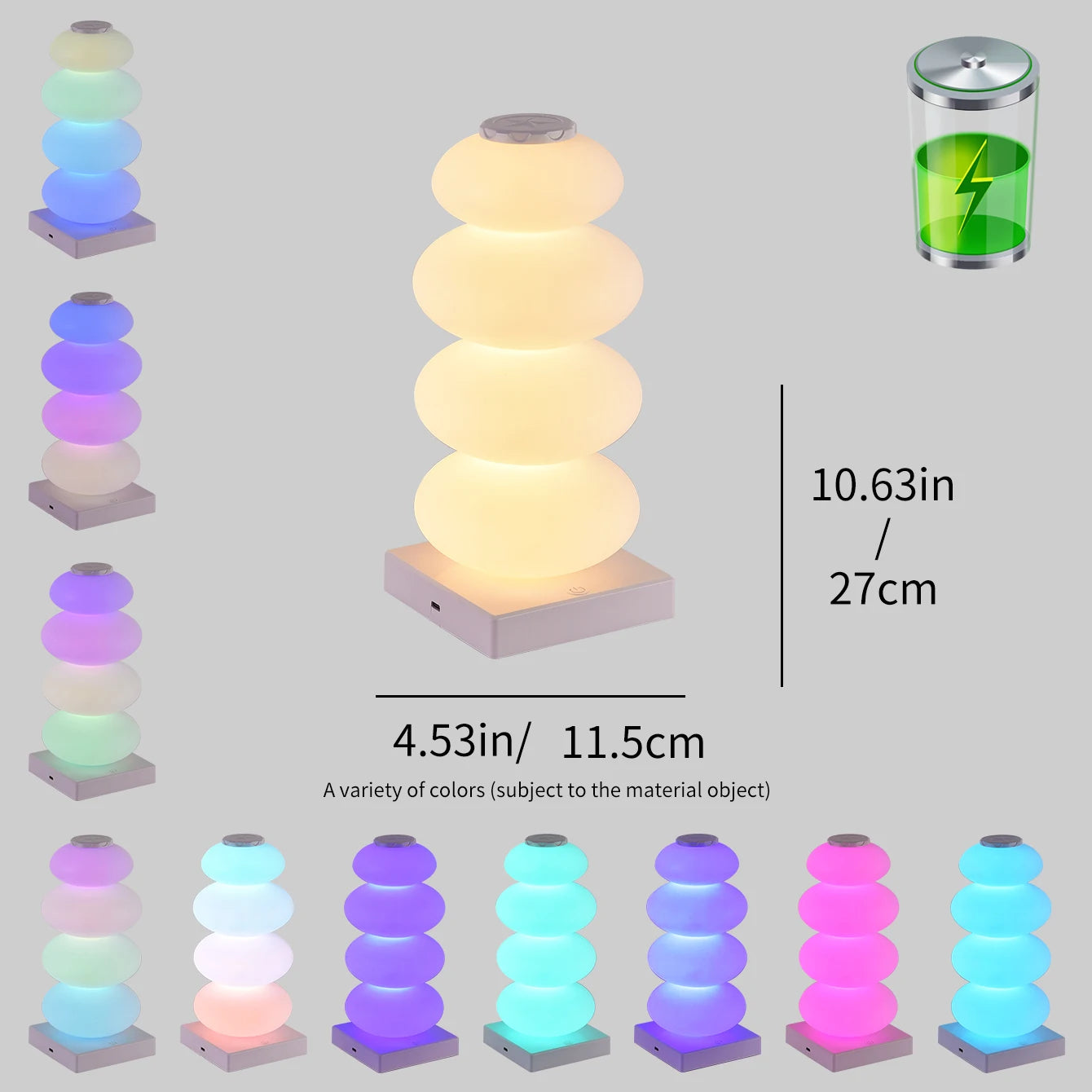 RGB LED Bedside Lamp with Touch Control and 16 Color Modes