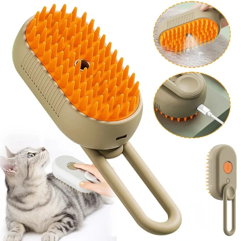 Rechargeable Silicone Pet Grooming Brush