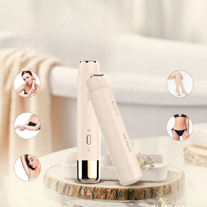 Minimalist Beige Facial Epilator with Glossy Finish