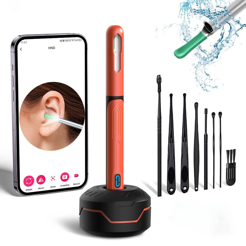Wireless HD Otoscope Ear Cleaner with 1296P WiFi Camera and LED Light