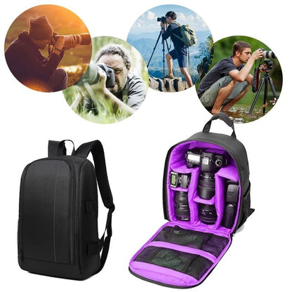 Waterproof Lightweight Camera Backpack with Multiple Compartments for Travel