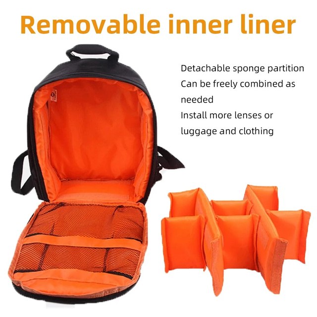Waterproof Lightweight Camera Backpack with Multiple Compartments for Travel