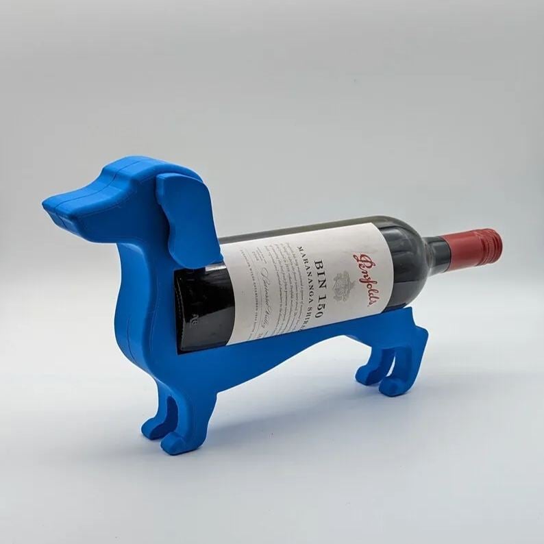 Novelty Metal Dachshund Wine Bottle Holder