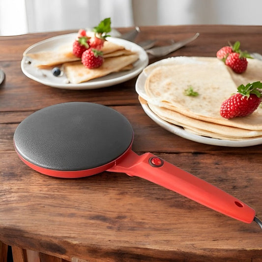 Electric 8-Inch Non-Stick Crepe Maker with Cool-Touch Handle