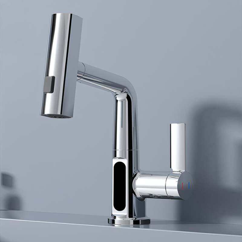Digital Display Chrome Kitchen Faucet