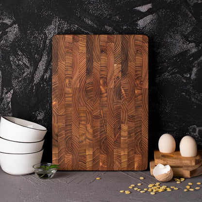 End Grain Wooden Chopping Block Cutting Board For Kitchen And Chefs