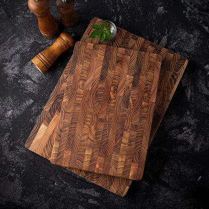 End Grain Wooden Chopping Block Cutting Board For Kitchen And Chefs