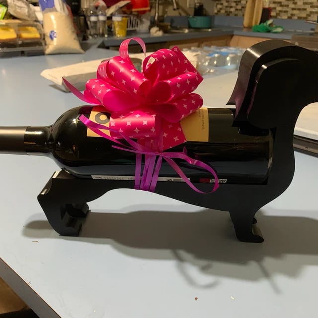 Novelty Metal Dachshund Wine Bottle Holder