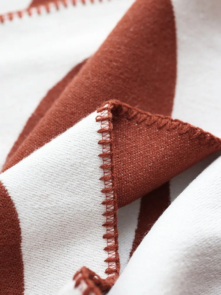 Nordic Cotton Abstract Throw Blanket
