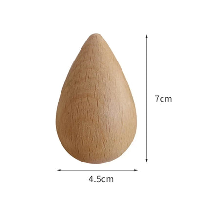 Beech Wood Water Drop Wall Coat Hook Holder for Entryway Storage