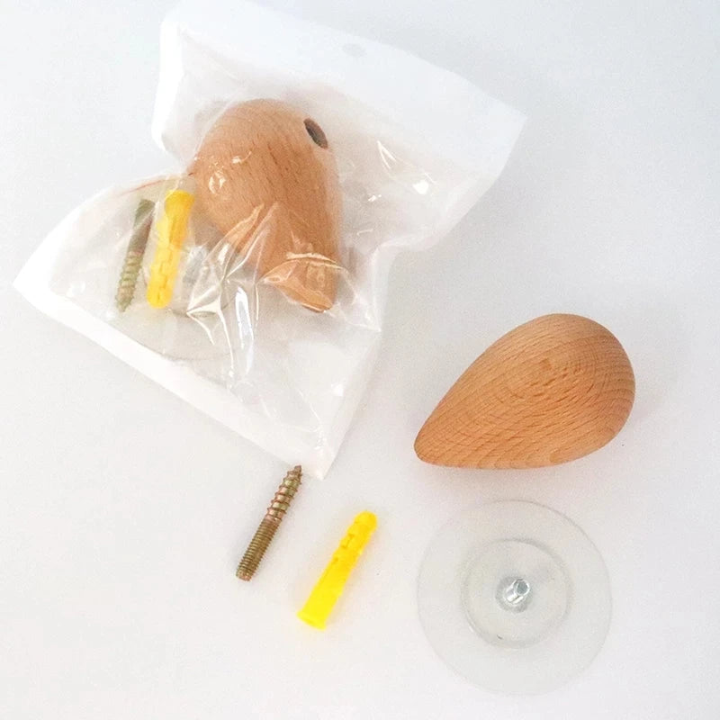 Beech Wood Water Drop Wall Coat Hook Holder for Entryway Storage