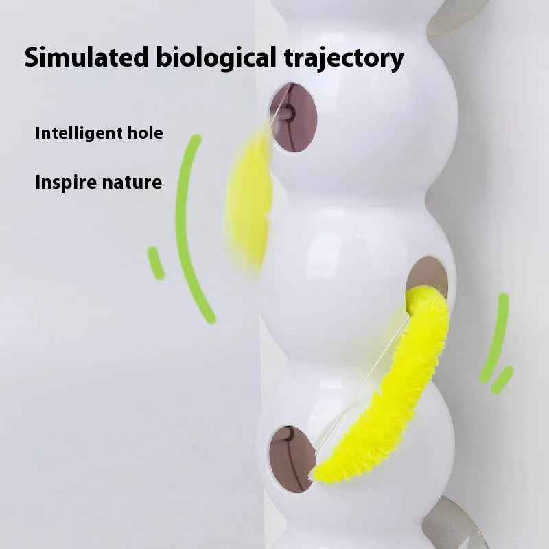 Interactive Suction Cup Caterpillar Cat Toy