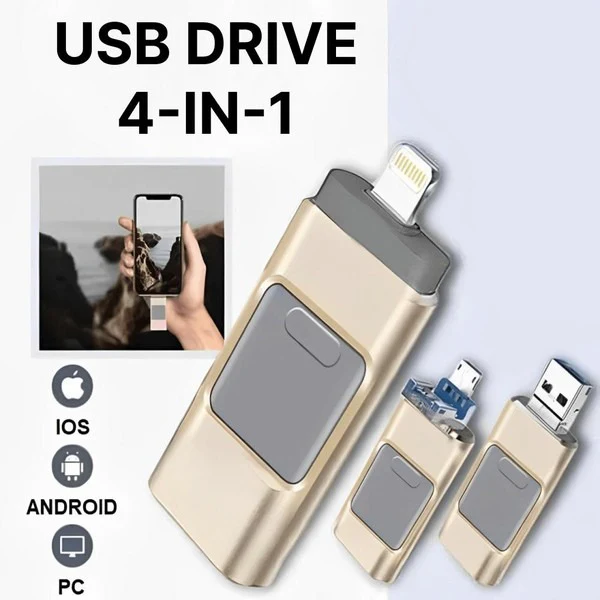 32GB USB Flash Drive for iPhone and Android with Dual Connectors