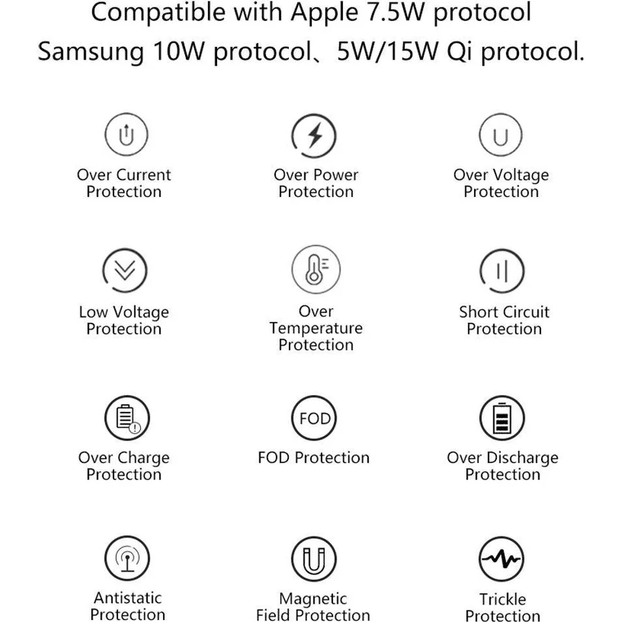 Digital Alarm Clock with Qi Wireless Charging and Adjustable LED Display
