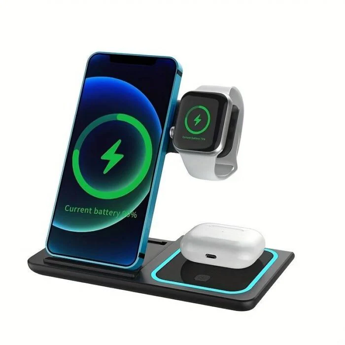 3 in 1 Foldable Wireless Charger for iPhone Apple Watch AirPods
