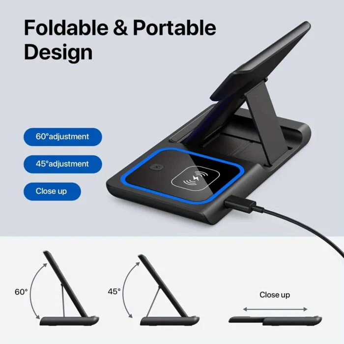 3 in 1 Foldable Wireless Charger for iPhone Apple Watch AirPods