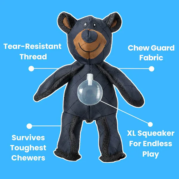 Durable Plush Dog Toy Bear with Reinforced Seams and Squeaker