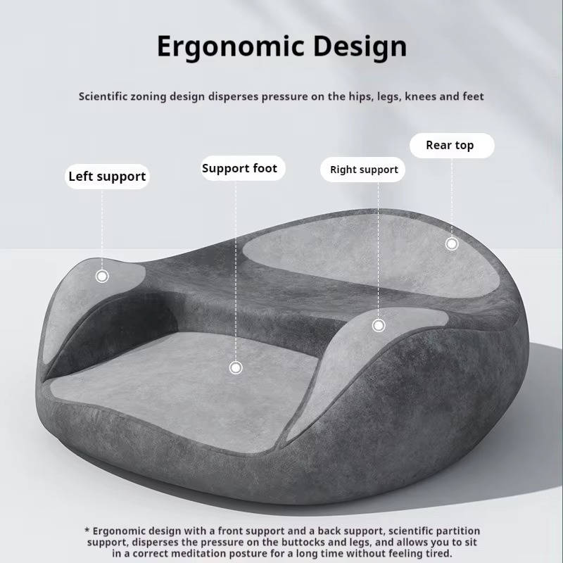 Ergonomic Memory Foam Meditation Cushion with Spinal Support and Anti-Slip Base