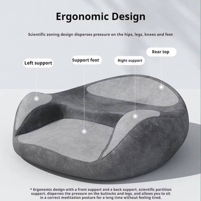 Ergonomic Memory Foam Meditation Cushion with Spinal Support and Anti-Slip Base