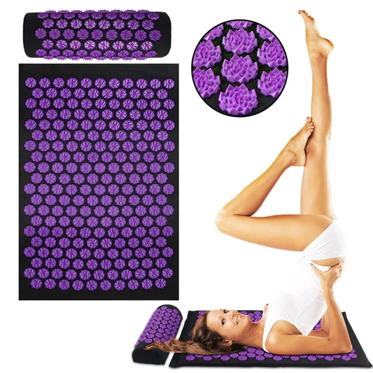 Acupressure Yoga Massage Mat with Pillow for Pain Relief and Relaxation