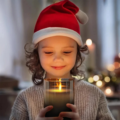 Amber Glass Flameless Candle Set with Remote