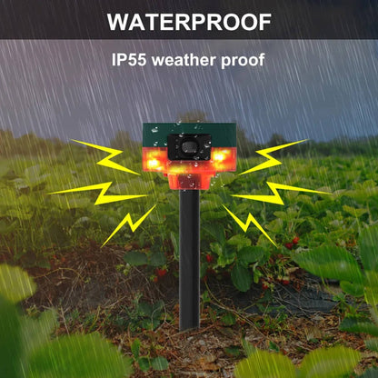 360 Degree Solar Animal Repeller with Motion Sensor and LED Flash