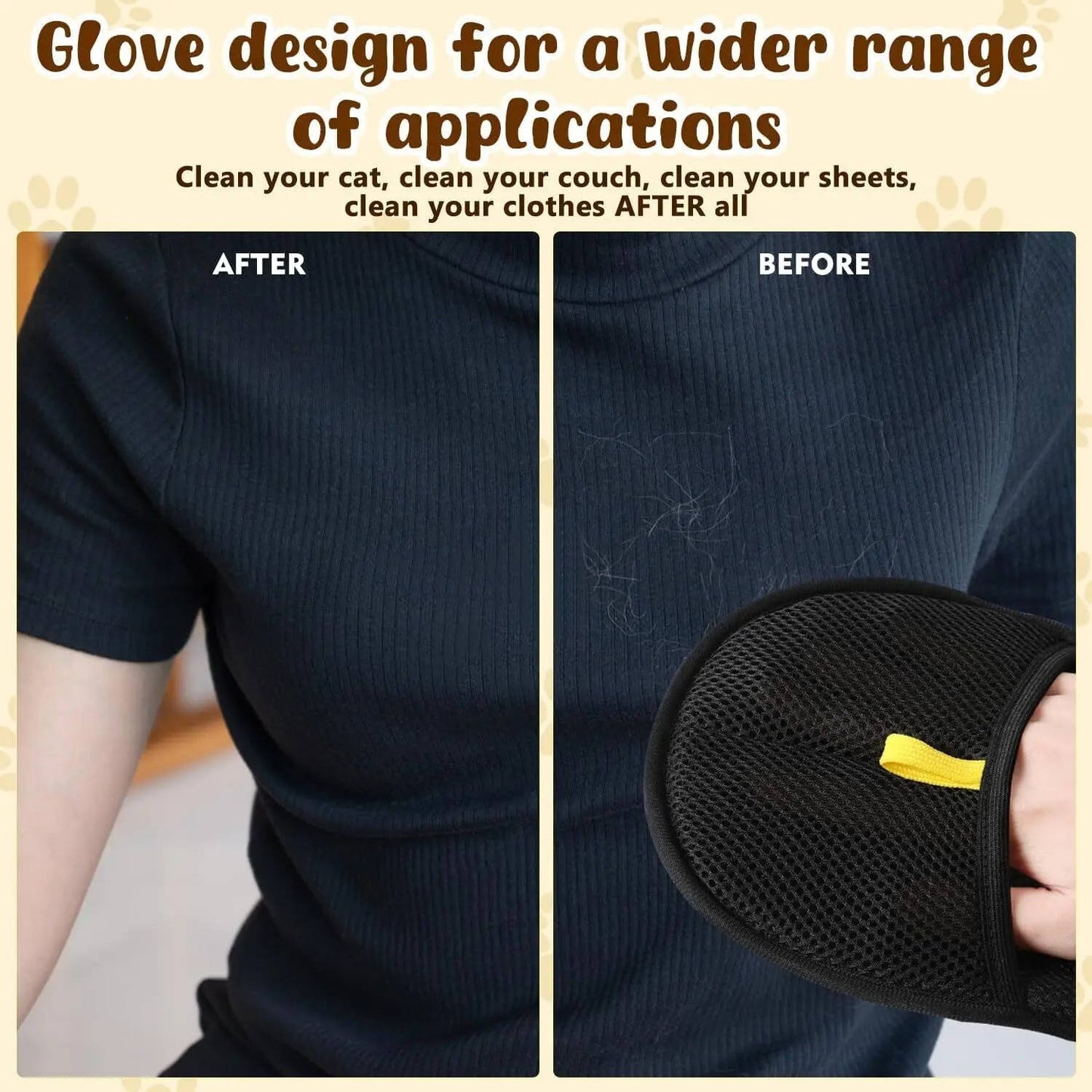 Mesh Pet Hair Remover Glove With Black Surface