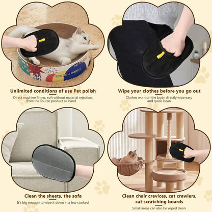 Mesh Pet Hair Remover Glove With Black Surface
