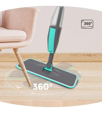 Spray Mop With Microfiber Pads, 360 Degree Rotation, Wet & Dry Use