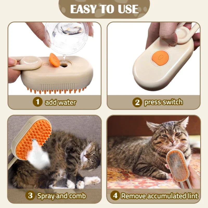 Rechargeable Silicone Pet Grooming Brush